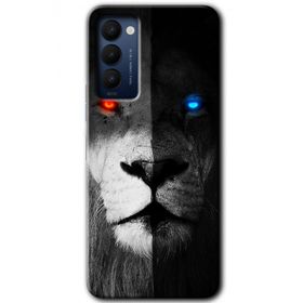 Tecno Camon 18T Fire and Ice Lion Baskılı Uyumlu Silikon Kılıf