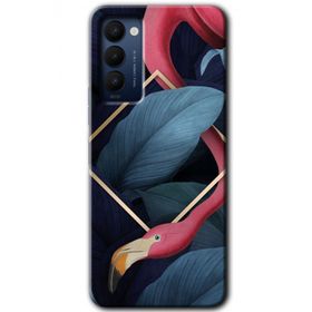Tecno Camon 18T Flamingo Yaprak Baskılı Uyumlu Silikon Kılıf
