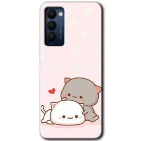 Tecno Camon 18T Kedi Aşkı Baskılı Uyumlu Silikon Kılıf