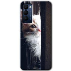 Tecno Camon 18T Kedi Bakışı Baskılı Uyumlu Silikon Kılıf