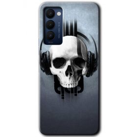 Tecno Camon 18T Müzik Kurukafa Baskılı Uyumlu Silikon Kılıf