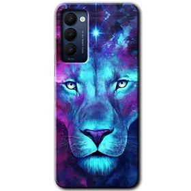 Tecno Camon 18T Neon Lion Baskılı Uyumlu Silikon Kılıf