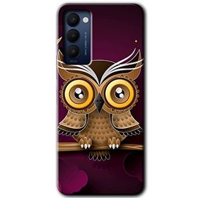Tecno Camon 18T Owl Bird Branch Baskılı Uyumlu Silikon Kılıf