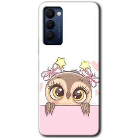 Tecno Camon 18T Sevimli Baykuş Baskılı Uyumlu Silikon Kılıf