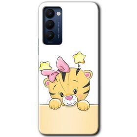 Tecno Camon 18T Sevimli Kedi Baskılı Uyumlu Silikon Kılıf