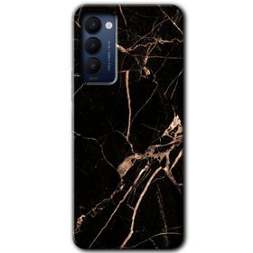 Tecno Camon 18T Siyah Gold Mermer Baskılı Uyumlu Silikon Kılıf