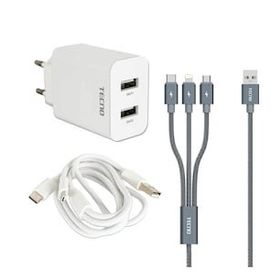 Tecno Pova 3 Çift Çıkışlı Hızlı Şarj Aleti ve Şarj Kablosu