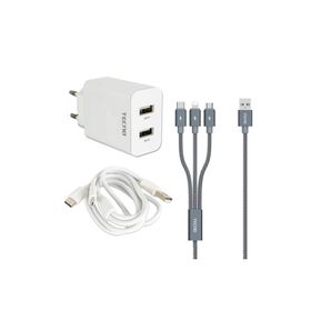 Tecno Pova 3 Çift Çıkışlı Hızlı Şarj Aleti ve Şarj Kablosu