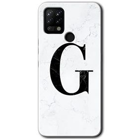 Tecno Pova Beyaz Mermer Desenli G Harfi Baskılı Uyumlu Silikon Kılıf