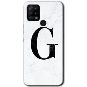 Tecno Pova Beyaz Mermer Desenli G Harfi Baskılı Uyumlu Silikon Kılıf
