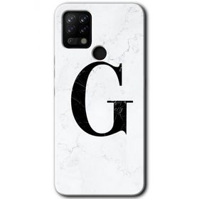 Tecno Pova Beyaz Mermer Desenli G Harfi Baskılı Uyumlu Silikon Kılıf