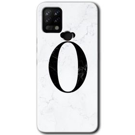 Tecno Pova Beyaz Mermer Desenli O Harfi Baskılı Uyumlu Silikon Kılıf