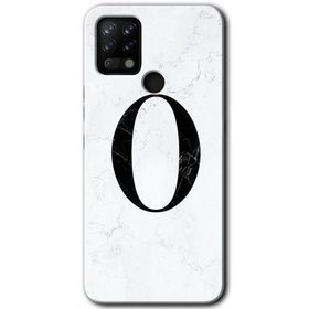 Tecno Pova Beyaz Mermer Desenli O Harfi Baskılı Uyumlu Silikon Kılıf