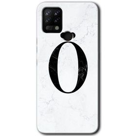 Tecno Pova Beyaz Mermer Desenli O Harfi Baskılı Uyumlu Silikon Kılıf