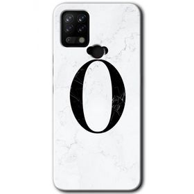 Tecno Pova Beyaz Mermer Desenli O Harfi Baskılı Uyumlu Silikon Kılıf
