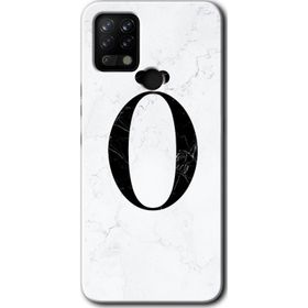 Tecno Pova Beyaz Mermer Desenli O Harfi Baskılı Uyumlu Silikon Kılıf