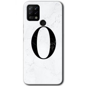 Tecno Pova Beyaz Mermer Desenli O Harfi Baskılı Uyumlu Silikon Kılıf