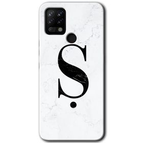 Tecno Pova Beyaz Mermer Desenli S Harfi Baskılı Uyumlu Silikon Kılıf