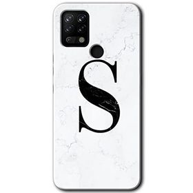 Tecno Pova Beyaz Mermer Desenli S Harfi Baskılı Uyumlu Silikon Kılıf
