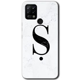 Tecno Pova Beyaz Mermer Desenli S Harfi Baskılı Uyumlu Silikon Kılıf
