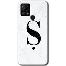 Tecno Pova Beyaz Mermer Desenli S Harfi Baskılı Uyumlu Silikon Kılıf