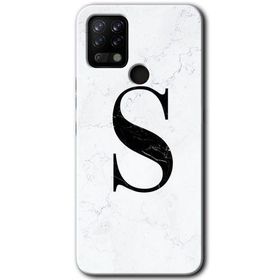Tecno Pova Beyaz Mermer Desenli S Harfi Baskılı Uyumlu Silikon Kılıf