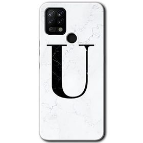 Tecno Pova Beyaz Mermer Desenli U Harfi Baskılı Uyumlu Silikon Kılıf