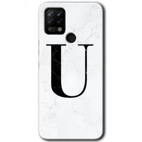 Tecno Pova Beyaz Mermer Desenli U Harfi Baskılı Uyumlu Silikon Kılıf