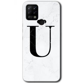 Tecno Pova Beyaz Mermer Desenli U Harfi Baskılı Uyumlu Silikon Kılıf