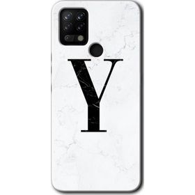 Tecno Pova Beyaz Mermer Desenli Y Harfi Baskılı Uyumlu Silikon Kılıf