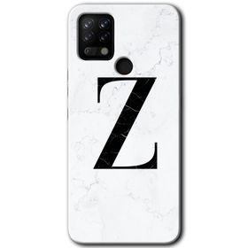 Tecno Pova Beyaz Mermer Desenli Z Harfi Baskılı Uyumlu Silikon Kılıf