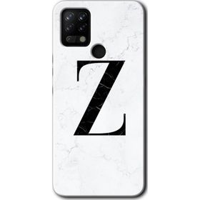 Tecno Pova Beyaz Mermer Desenli Z Harfi Baskılı Uyumlu Silikon Kılıf