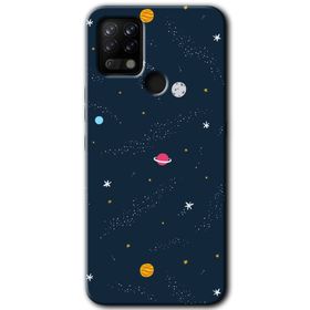 Tecno Pova Çizim Gezegen Baskılı Uyumlu Silikon Kılıf