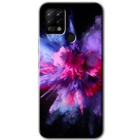 Tecno Pova Color Splash Purple Baskılı Uyumlu Silikon Kılıf
