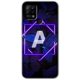 Tecno Pova Dark Neon Yaprak A Harfi Baskılı Uyumlu Silikon Kılıf