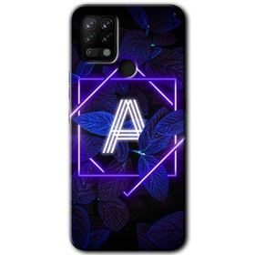 Tecno Pova Dark Neon Yaprak A Harfi Baskılı Uyumlu Silikon Kılıf