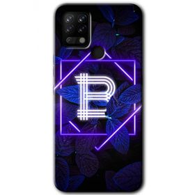 Tecno Pova Dark Neon Yaprak B Harfi Baskılı Uyumlu Silikon Kılıf