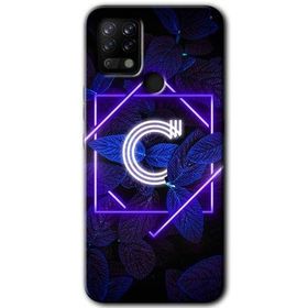 Tecno Pova Dark Neon Yaprak Ç Harfi Baskılı Uyumlu Silikon Kılıf