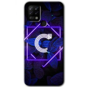 Tecno Pova Dark Neon Yaprak Ç Harfi Baskılı Uyumlu Silikon Kılıf