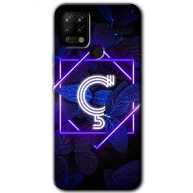 Tecno Pova Dark Neon Yaprak Ç Harfi Baskılı Uyumlu Silikon Kılıf