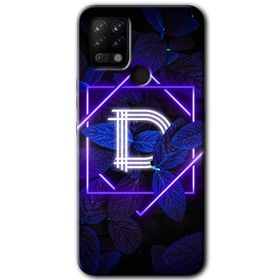 Tecno Pova Dark Neon Yaprak D Harfi Baskılı Uyumlu Silikon Kılıf