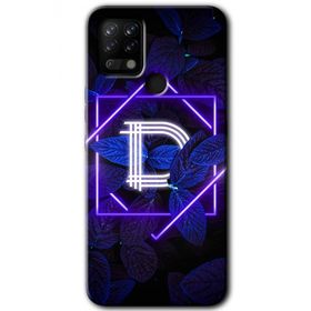 Tecno Pova Dark Neon Yaprak D Harfi Baskılı Uyumlu Silikon Kılıf