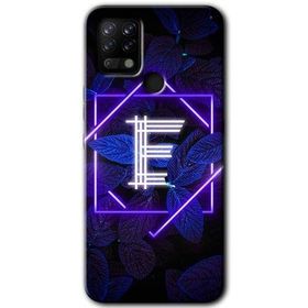 Tecno Pova Dark Neon Yaprak E Harfi Baskılı Uyumlu Silikon Kılıf