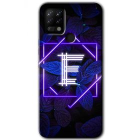 Tecno Pova Dark Neon Yaprak E Harfi Baskılı Uyumlu Silikon Kılıf