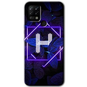 Tecno Pova Dark Neon Yaprak H Harfi Baskılı Uyumlu Silikon Kılıf