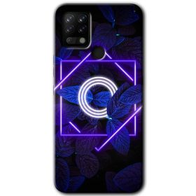 Tecno Pova Dark Neon Yaprak H Harfi Baskılı Uyumlu Silikon Kılıf
