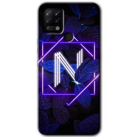 Tecno Pova Dark Neon Yaprak H Harfi Baskılı Uyumlu Silikon Kılıf
