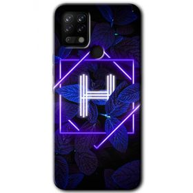 Tecno Pova Dark Neon Yaprak H Harfi Baskılı Uyumlu Silikon Kılıf