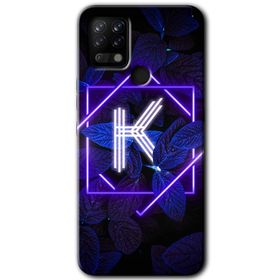 Tecno Pova Dark Neon Yaprak K Harfi Baskılı Uyumlu Silikon Kılıf