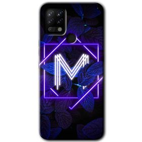 Tecno Pova Dark Neon Yaprak M Harfi Baskılı Uyumlu Silikon Kılıf